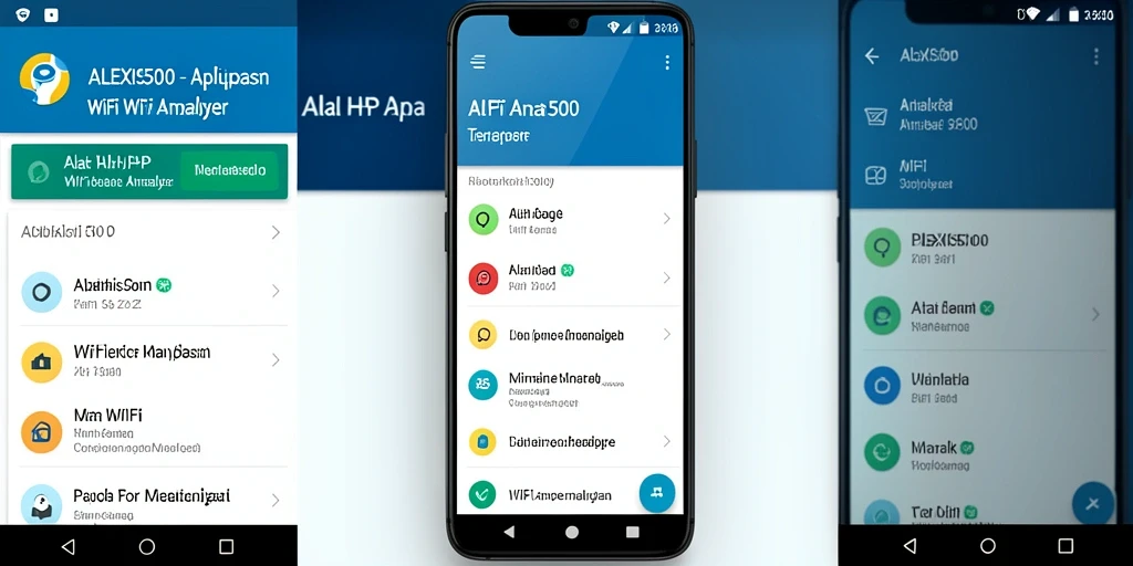 Antarmuka ALEXIS500 menampilkan analisis jaringan WiFi yang mendetail.