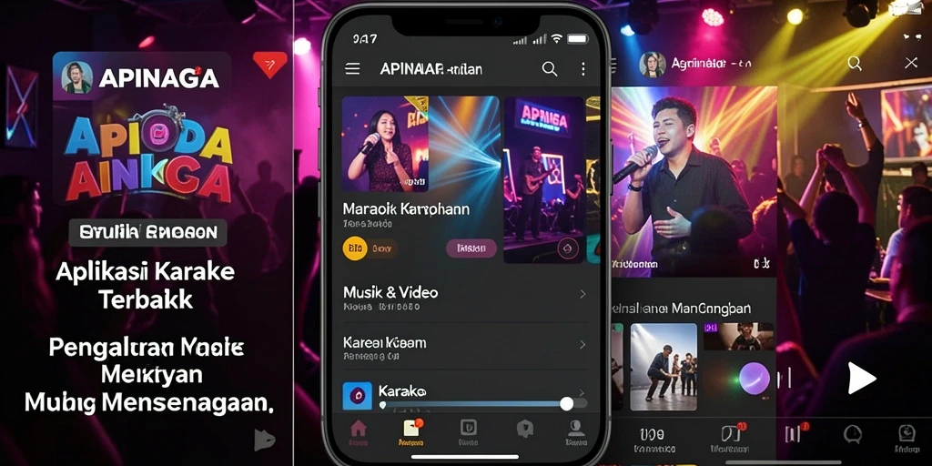 Antarmuka APINAGA dengan fitur karaoke yang intuitif dan mudah digunakan.