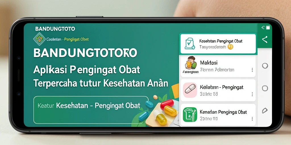 Screenshot utama BANDUNGTOTO menampilkan fitur pengingat obat yang mudah digunakan.