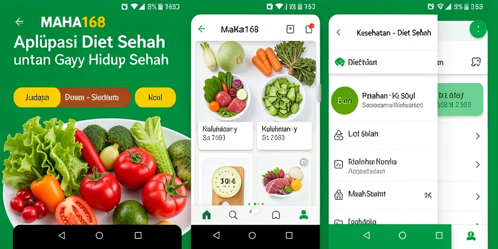 Antarmuka utama MAHA168 untuk pengaturan Diet Sehat.