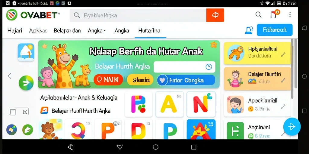 Tampilan antarmuka aplikasi OVABET yang interaktif dan menarik.