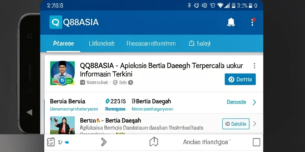 Tampilan antarmuka pengguna aplikasi Berita Daerah QQ88ASIA.